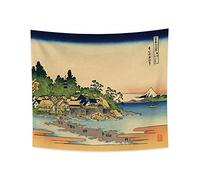 YONGFOTO 180x160cm Ukiyo-e Arazzo Monte Fuji 36 Viste Camera Tappezzerie Enoshima in provincia di SagamiPaesaggio Arte muraria Giapponese Pittura tradizionale Stile Toyo Arazzi