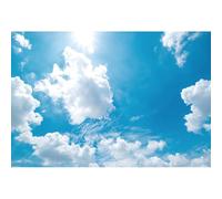 YongFoto 2,2x1,5m Sfondo fotografico con cielo blu e nuvole bianche Cumulo di sole Sfondo per Baby Shower Viaggi nel mondo Compleanno Decorazioni per feste Ritratto Servizio fotografico Studio Props