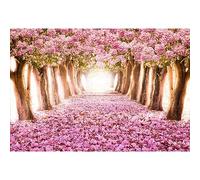 YongFoto 2,2x1,5m Vinile Sfondo Fotografico Petalo che cade romantico Tunnel fiore rosa alberi Fondale Foto Festa Bambini Boby Nozze Adulto Partito Studio Fotografico Puntelli