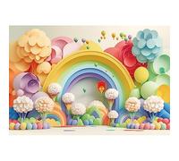 YongFoto 2,5x1,8m Compleanno per bambini Sfondo Ragazze Fiore Mongolfiera Ghirlanda Arcobaleno Sfondi fotografici per bambini Neonato Baby Shower Party Cake Table Banner Photoshoot Studio Puntelli