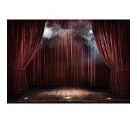 YongFoto 2,5x1,8m Palcoscenico Sfondo fotografico tenda marrone Pavimento in legno Smoky Riflettore Stage di teatro magico per il partito Evento Fotografia di sfondo Puntelli di Studio carta da parati