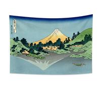 YONGFOTO 220x150cm Arazzo Ukiyo-e Monte Fuji 36 Vedute Arazzo da Parete per Camera Il Fuji Si Riflette nel Lago Passo Misaka Paesaggio Arte da Parete Pittura Tradizionale Giapponese Stile Toyo Arazzi
