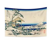 YONGFOTO 220x150cm Ukiyo-e Arazzo Monte Fuji 36 Viste Camera Tappezzerie Casa del tè a Koishikawa Nevicata MattinaPaesaggio Arte muraria Giapponese Pittura tradizionale Stile Toyo Arazzi