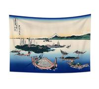YONGFOTO 220x150cm Ukiyo-e Arazzo Monte Fuji 36 Viste Camera Tappezzerie Isola di Tsukada in provincia di MusashiPaesaggio Arte muraria Giapponese Pittura tradizionale Stile Toyo Arazzi