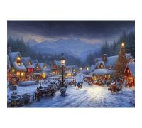 YongFoto 3,5x2,5m Natale Sfondo Scena Bellissimo Paesaggio Invernale Nevaio Strada Montagna Colorato per Festa della Vigilia Festival Famiglia Fotografia Forniture