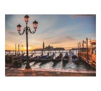 YongFoto 3,5x2,5m Sfondo Fotografico Gondole italiane tradizionali in Europa Venezia Chiesa San Giorgio Maggiore Sunrise Fondale Foto Festa Bambini Boby Nozze Partito Studio Puntelli