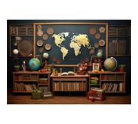 YongFoto 3x2,5m Ritorno a Scuola Fondale a Tema Divertimento Interno dell'aula Lavagna Libri Sfondo Fotografico per Gli Studenti Insegnanti Decorazione Scuola Insegnamento Laurea Partito Foto