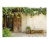 YongFoto 3x2,5m Sfondo Fattoria in Campagna Vecchia Porta Pianta Casa Esterna Sfondo Accogliente Città Pastore Vita Fotografia Artistica Ritratto Appeso a Parete Decorazione Servizio Fotografico