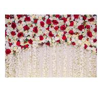 YongFoto 3x2,5m Vinile fondali fotografici Sfondo di nozze Fiori di rose Tenda Bella parete floreale Sfondo foto San Valentino nozze Fondale foto Studio fotografico Accessori