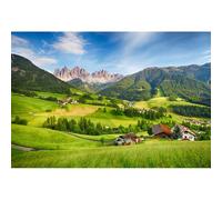 YongFoto 3x2,5m Vinile Sfondo Fotografico Natura Paesaggio Montagna Campo derba Casa Cielo blu Fondale Foto Festa Bambini Boby Nozze Partito Studio Fotografico Puntelli