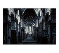 YongFoto 3x2m Cattedrale Sfondo Vintage Chiesa gotica Croce Finestra Lampadario Corridoio Cupo Medievale Sfondo fotografico Per bambini adulti Servizio fotografico Forniture per studio