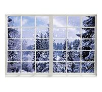 YongFoto 3x2m Fondale invernale Fiocchi di neve Albero di pino Scena naturaleSfondo per la fotografia Ritratto Scatto fotografico Studio Props Wintertime Festival Vacanze Festa Home Decor