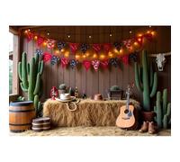 YongFoto 3x2m Sfondo da cowboy western Casa in legno Evento in stile country al coperto Sfondo fotografico Decorazioni per feste rustiche retrò per studio fotografico per ritratti
