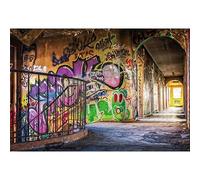 YongFoto 3x2m Vinile Fondale Foto Graffiti sulle rovine della citt?Wasteland Vecchia scala Sfondo Fotografico Fotografia Sfondo Studio Prop Decorazione