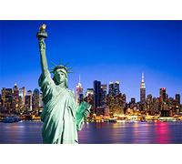 YongFoto 3x2m Vinile Fondale Foto Skyline di New York City Mit Freiheitsstatue La statua della Libert?Sfondo fotografico Fotografia Sfondo Studio Prop Decorazione