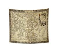 YONGFOTO Arazzo Mappa Mondiale Vintage Antica Navigazione Mar Occidentale Atlante Storico Arazzo da Parete Dormitorio Divano Coperta, 150x130cm