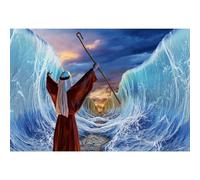 YongFoto Sfondo per la Pasqua ebraica, 2,1 x 1,5 m, Mosè che separa il Mar Rosso Fotografia Sfondo Ebrei Pesach Pasqua Giorno Santo Credo Religioso Bibbia Storia Chiesa Religione Festa Banner Decor