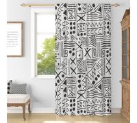 YONGFOTO Tende Boho Per Camera da Letto Moderno Bohemien Astratto Geometrico Linee Semi-Trasparente Filtrante la Luce Tende Per Soggiorno Con Passante per Bastone 1 Pannello 140 x 245 cm