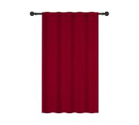 YONGFOTO Tende Rosso Borgogna Semi-Oscuranti Decorazione Natalizia Vacanze Nordico Boho Colore Solido Tasca per Asta Tende per Soggiorno e Camera da Letto, 117x229cm, 1 Pannello