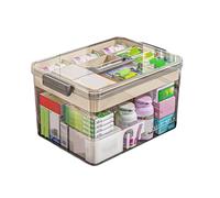 Yongheng Medicine Box, Scatola Medicine, porta medicinali,Scatola Porta Farmaci, 2 livelli scatola porta farmaci, organizer per medicinali, per la casa, all'aper (grigio-M)