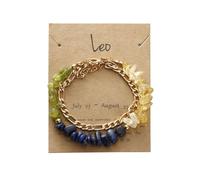 YONGHONGKEJI 12 constellations Stone Bracelets For Womens Irregular Natural Chakra Gemstone Crystal Bracelets peridot Lapis Lazuli Chain Cuff Bangle Multi Layer Stacked Wristbands Gifts For Women Le