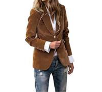 YONGHONGKEJI Blazer in Velluto da Donna Giacche da Abito A Maniche Lunghe da Donna Blazer con Revers A Lancia Blazer con Un Bottone Leggeri Eleganti da Lavoro Casual Capispalla Marrone M
