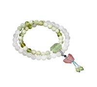 YONGHONGKEJI Braccialetto Di Perline Braccialetti Di Perline A Doppio Giro Da 6 Mm Bracciale Di Cristalli Curativi Protezione Dei 7 Chakra Bracciale Di Perline Di Giada Bianca Naturale con Uva