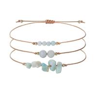 YONGHONGKEJI Chakra Bracelets For Women 3Pcs Natural Colorful Crystal Bracelets For 7 Chakra Lrregular Gemstone Cuff Bangles Crystal Chip Wristbands For Men Jewellery Gifts For Women Amazonite