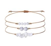 YONGHONGKEJI Chakra Bracelets For Women 3Pcs Natural Colorful Crystal Bracelets For 7 Chakra Lrregular Gemstone Cuff Bangles Crystal Chip Wristbands For Men Jewellery Gifts For Women White Turquoise