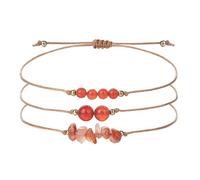 YONGHONGKEJI Chakra Bracelets For Women 3Pcs Natural Colorful Crystal Bracelets For 7 Chakra Lrregular Gemstone Cuff Bangles Crystal Chip Wristbands For Men Jewellery Gifts For Women Red Agate