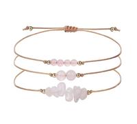 YONGHONGKEJI Chakra Bracelets For Women 3Pcs Natural Colorful Crystal Bracelets For 7 Chakra Lrregular Gemstone Cuff Bangles Crystal Chip Wristbands For Men Jewellery Gifts For Women Rose Quartz
