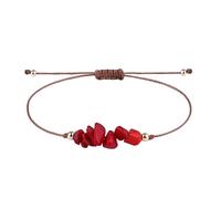 YONGHONGKEJI Chakra Bracelets For Womens Natural Colorful Crystal Bracelet For 7 Chakra Lrregular Gemstone Cuff Bangles Crystal Chip Adjustable Rope Wristbands Jewellery Gifts For Women Red Coral