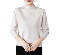 YONGHONGKEJI Maglioni Lavorati A Maglia per Anziani E di Mezza età con Ricamo Floreale Eleganti Maglioni Casual per Vecchie Signore da Indossare per Nonne Classici Sweater Semplici Morbidi Strati