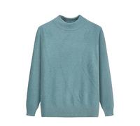YONGHONGKEJI Maglioni per Vecchie Signore Maglieria Floreale Jacquard Maglioni per Mezza età E Anziani Maglie Casual Leggere Felpa Morbida E Comoda da Indossare Blu S
