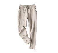 YONGHONGKEJI Pantaloni Harem Donna Pantaloni Corti da Donna, Estivi, in Lino e Cotone, Larghi, Harem, Sportivi, da Jogging, per Il Tempo Libero, per L'Allenamento, Pantaloni della Tuta, Albicocca XX