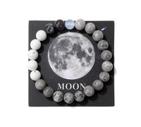 YONGHONGKEJI Planet Bracelet Solar System Universe Galaxy Natural Stone Beaded Bracelets For Women Stretch Cuff Bangle Eight Planets Guardian Star Wristbands For Men Astronomy Gifts Moon + Card