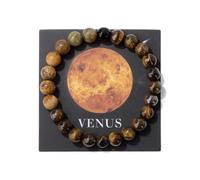 YONGHONGKEJI Planet Bracelet Solar System Universe Galaxy Natural Stone Beaded Bracelets For Women Stretch Cuff Bangle Eight Planets Guardian Star Wristbands For Men Astronomy Gifts Venus + Card