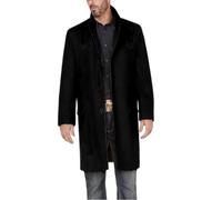 YONGHONGKEJI Trench Da Uomo Slim Fit Monopetto Lungo Soprabito Classico con Revers Soprabito Giacca Invernale Da Uomo In Lana Cappotti Antivento Spesso Caldo Capospalla con Tasche K81 Nero L