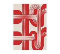YONGKUIQMK Forme astratte e linee su tela, poster e stampe di linee geometriche retrò, immagine artistica da parete for l'arredamento della casa(Q0023-5,50X70cm Unframed)