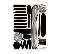 YONGKUIQMK Forme astratte e linee su tela, poster e stampe di linee geometriche retrò, immagine artistica da parete for l'arredamento della casa(Q0023-12,50X70cm Unframed)