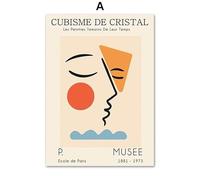 YONGKUIQMK Matisse Bauhaus Linea minimalista Foglia Volto Wall Art Canvas Painting Poster e stampe Soggiorno Home Decor(A,30X40 cm No Framed)