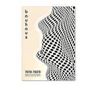 YONGKUIQMK Modern Abstract Nordic Wall Art Canvas Poster e stampa Linee Bauhaus Design for soggiorno Home Decor(H,30X40 cm Unframed)