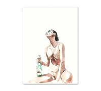 YONGKUIQMK Modern Neutral Surrealism Abstract Line Woman Posters And Prints Wall Art Canvas Painting Picture Home Decor(A,30X40cm No Framed)