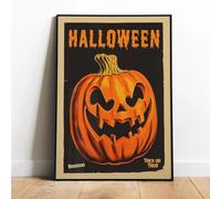 YONGKUIQMK Poster su tela retrò con scritta Dolcetto o scherzetto di Halloween, decorazione da parete con zucca, stampa spettrale, decorazione vintage for la casa(30x40cm No Frame)