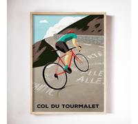 YONGKUIQMK Stampa Mont Ventoux Col du Tourmalet Bahomontes Vintage Canvas Poster Wall Art Pictures Stampe di biciclette Regalo for la stanza Decorazione for la casa(C,50X70CM no frame)