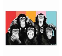 YONGKUIQMK Stampa su tela con graffiti e scimmietta carina, poster e stampe, immagine da parete for soggiorno, decorazione for la casa(C,30x40cm No Frame)