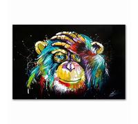YONGKUIQMK Stampa su tela con graffiti e scimmietta carina, poster e stampe, immagine da parete for soggiorno, decorazione for la casa(D,50x70cm No Frame)