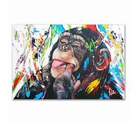 YONGKUIQMK Stampa su tela con graffiti e scimmietta carina, poster e stampe, immagine da parete for soggiorno, decorazione for la casa(B,30x40cm No Frame)