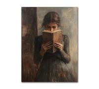 YONGKUIQMK Stampa su tela con ritratto di donna vintage che legge, poster estetica retrò for la decorazione della parete della camera da letto(40x60cm No Frame)