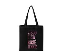YONGLAN KPOP Borsa di Tela con Logo Blackpink -Shopping o Tempo Libero - Articoli per Fan di Jisoo, Jennie, Rosé e Lisa